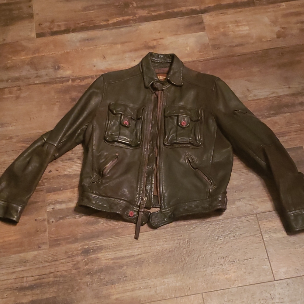 Earl Jean Leather Distressed Jacket